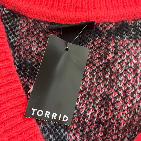 Torrid NWT Slouchy Tunic Pullover Sweater - Leopard Print Coral Size 5X (28) - Picture 10 of 11